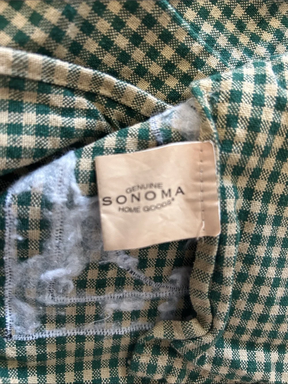 Sonoma primitive-style green/tan checkered hand towel set appliqué ghost